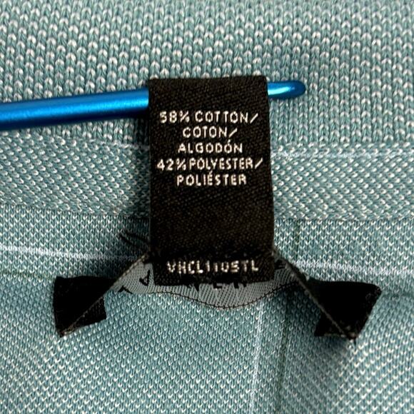 Van Heusen Sz XXL Light Blue Plaid Polo Style Collared Short Sleeve Men’s Shirt - Picture 3 of 7